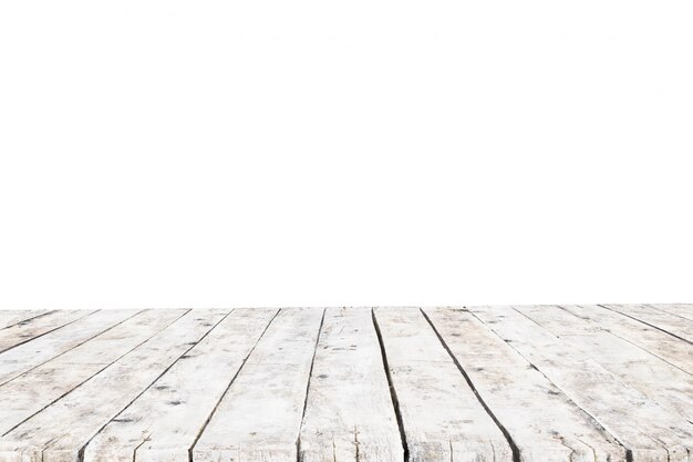 Tabelle gemacht mit alten weißen Planken ohne Hintergrund