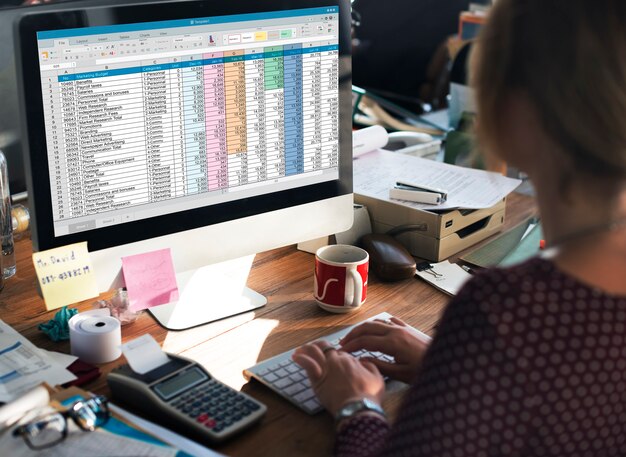 Tabellenkalkulation Dokumentinformationen Finanzielles Startup-Konzept