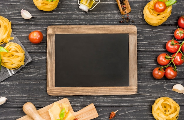 Tafel Zutaten für italienisches Essen