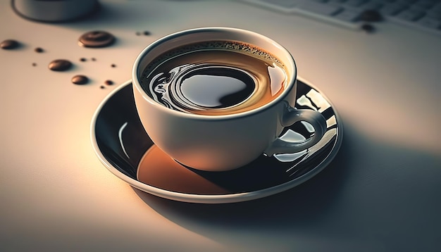 Kostenloses Foto tasse schwarzer kaffee lokalisiertes generatives al