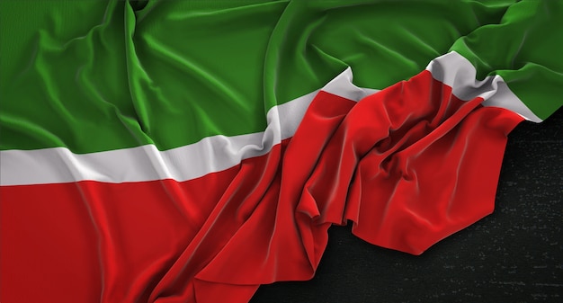 Tatarstan-Flagge, die auf dunklem Hintergrund verstreut ist 3D Render