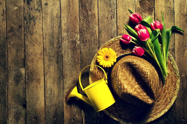 Terrasse aus Holz Blume Frühling Garten