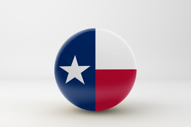 Texas-Flagge im weißen Hintergrund