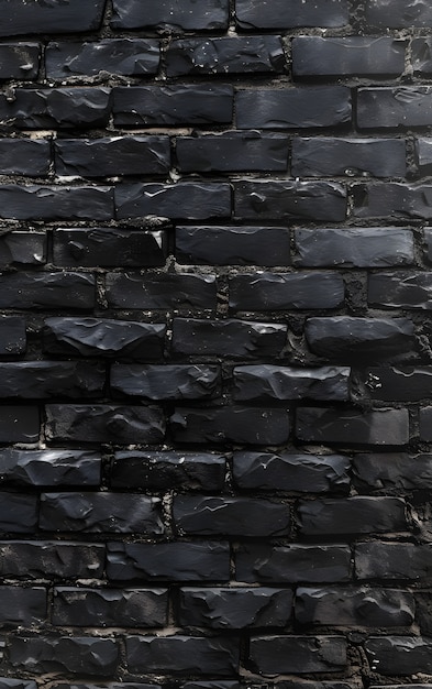 Textur der Oberfläche der schwarzen Ziegelsteinwand