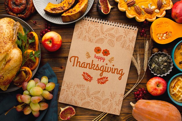 Thanksgiving Day Banner mit Ernte