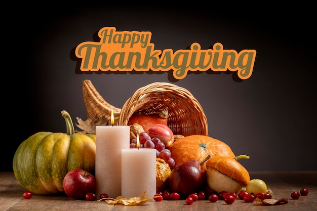 Thanksgiving Day mit Erntearrangement