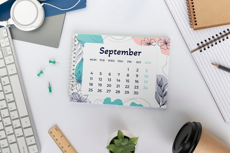 Kostenlose Foto tischkalender mit englischen texten