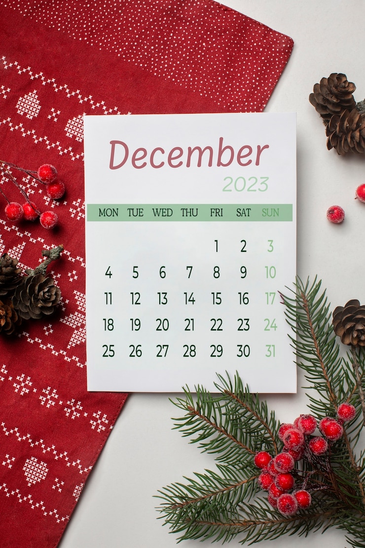 Kostenlose Foto tischkalender mit englischen texten