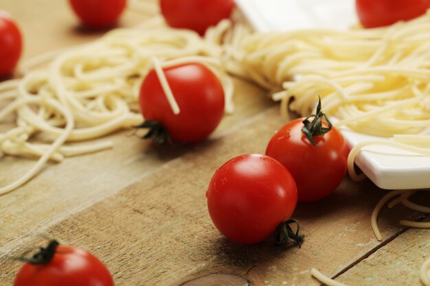 Tomaten und Spaghetti