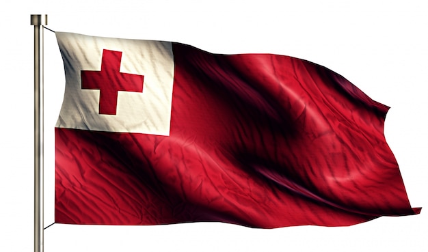 Tonga Nationalflagge isoliert 3D weißen Hintergrund