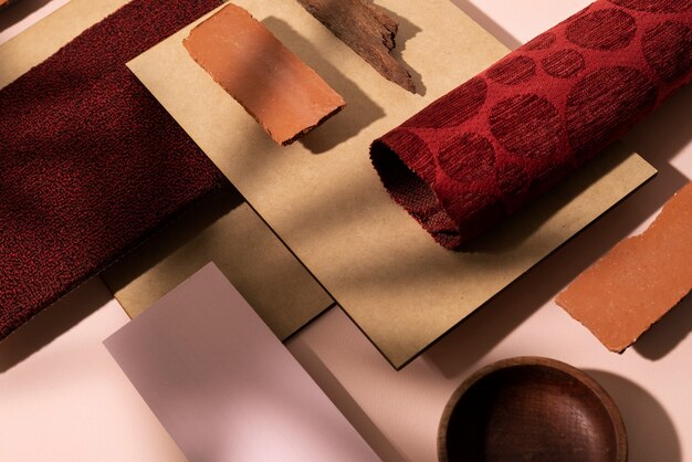 Top-Ansicht auf Platten aus MDF-Material