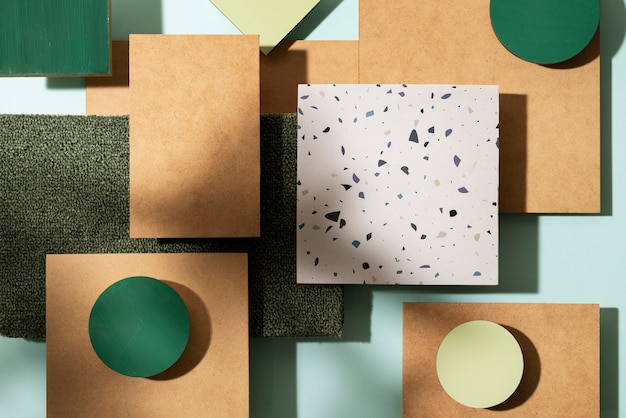 Top-Ansicht auf Platten aus MDF-Material