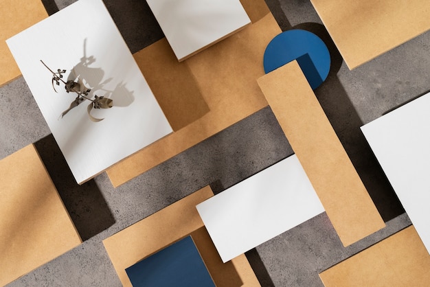 Top-Ansicht auf Platten aus MDF-Material