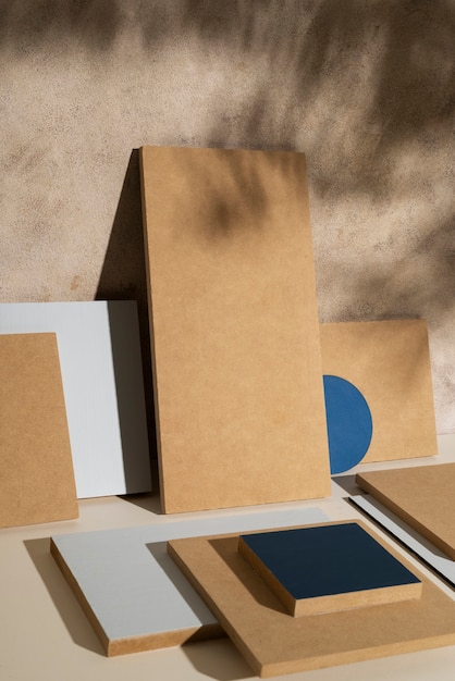 Top-Ansicht auf Platten aus MDF-Material