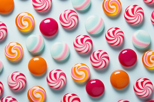 Top-Ansicht auf Süßigkeiten Muster