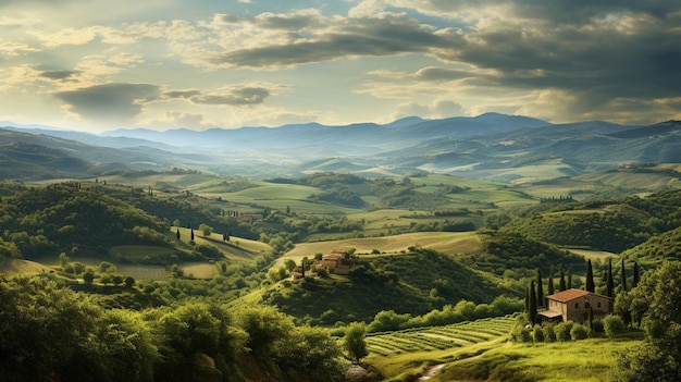 Kostenloses Foto toskanische landschaften malerische weinberge landschaftliche schönheit