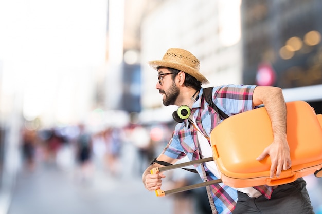 Tourist läuft schnell