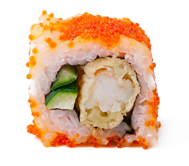 Kostenlose Foto traditionelle frische japanische sushirollen