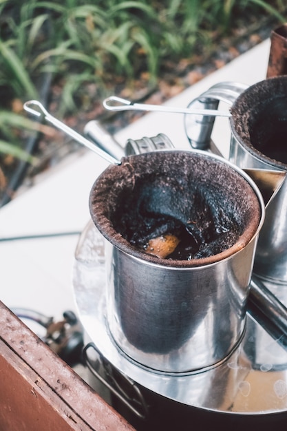 traditionellen weißen Holz Nahaufnahme Café