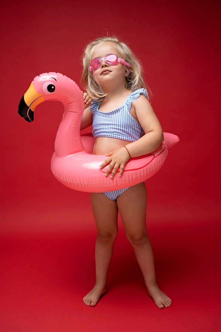 Kostenlose Foto tragender bikini des netten mädchens