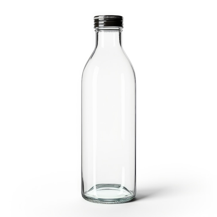 Kostenlose Foto transparente wasserflasche im studio
