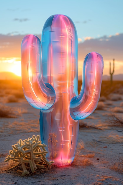 Traumhafte 3D-Rendering eines magischen Kaktus