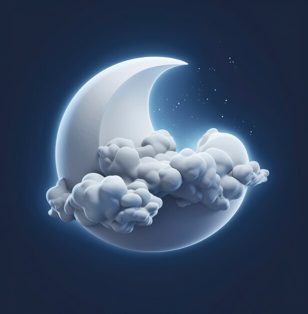 Traumhafter Mond mit Sternen