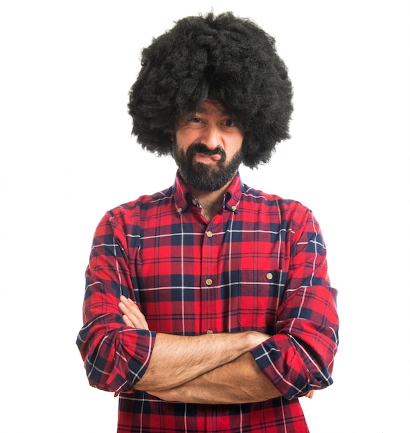 Trauriger Afro-Mann