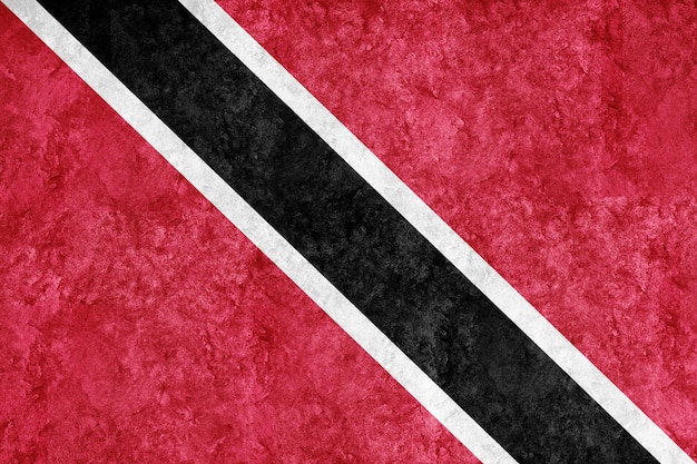 Trinidad und Tobago Metallische Flagge, strukturierte Flagge, Grunge-Flagge