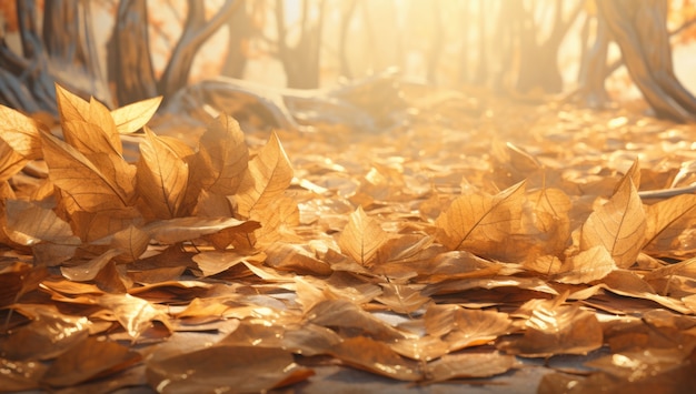 Trockene Herbstblätter in der Natur