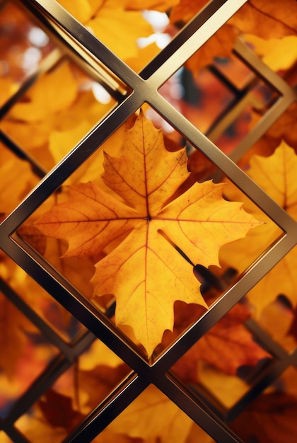 Kostenloses Foto trockene herbstblätter mit goldenem rahmen