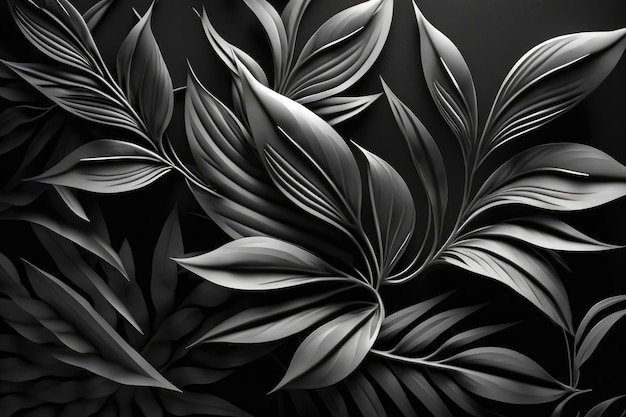 Kostenloses Foto tropischer palmenblätter-musterhintergrund monochromes monstera-baumlaub-dekorationsdesign pflanze mit exotischer blattnahaufnahme