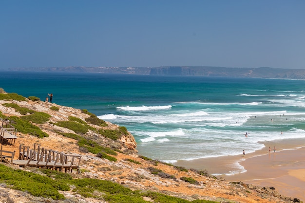 Kostenloses Foto tropischer strand, perfekt für sommernachmittage an der algarve, portugal