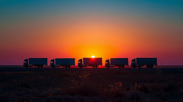 Kostenloses Foto truck and logistics operations at dusk