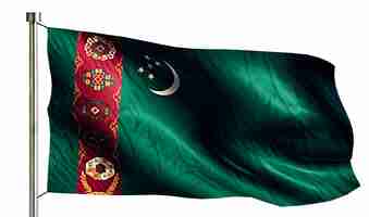 Kostenloses Foto turkmenistan nationalflagge isoliert 3d weißen hintergrund