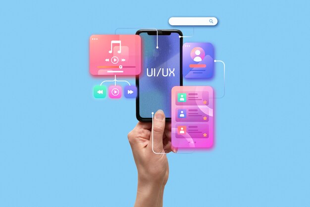 Ui- und ux-Darstellungen mit Smartphone