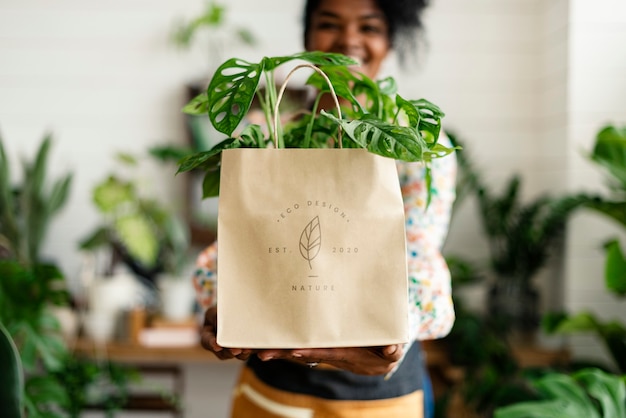 Umweltfreundliche Tasche für Pflanzenladen