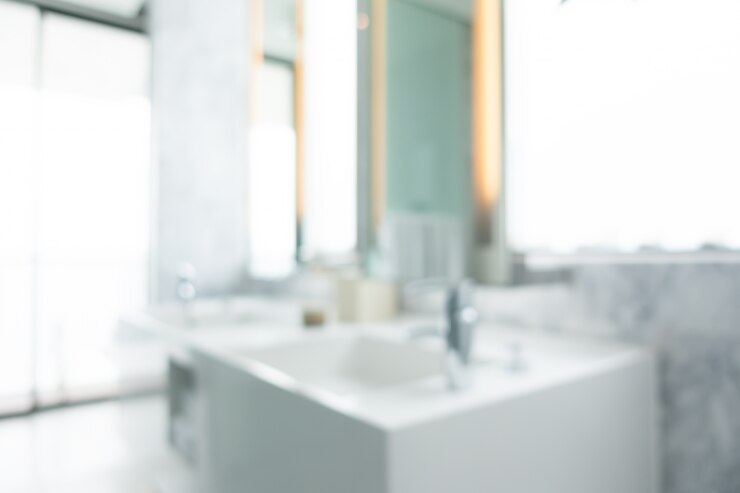Kostenlose Foto unfocused weiße waschbecken