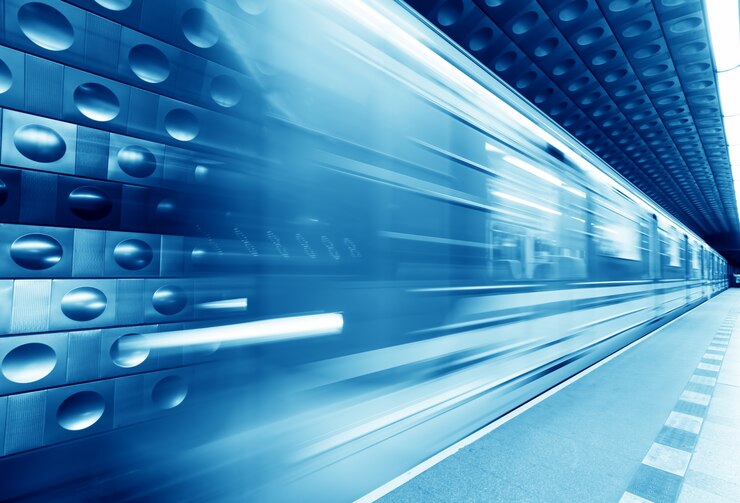 Kostenlose Foto unscharfe blaue u-bahn
