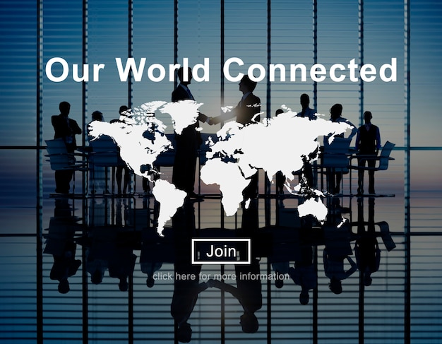 Unsere Welt verbundenes Social Networking Interconnection Konzept