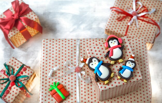 Urlaub schöne Kisten mit Lebkuchen, Draufsicht.