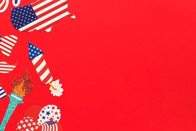 USA-Unabhängigkeitstagzusammensetzung mit copyspace auf Recht