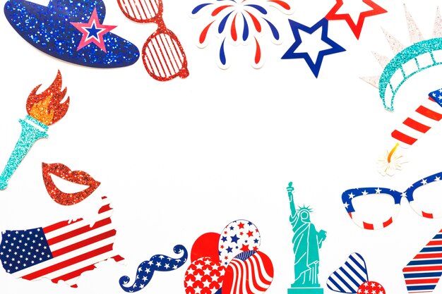 USA-Unabhängigkeitstagzusammensetzung mit copyspace und Elementen