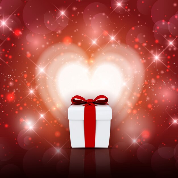 Valentinstag Hintergrund mit Geschenk-Box