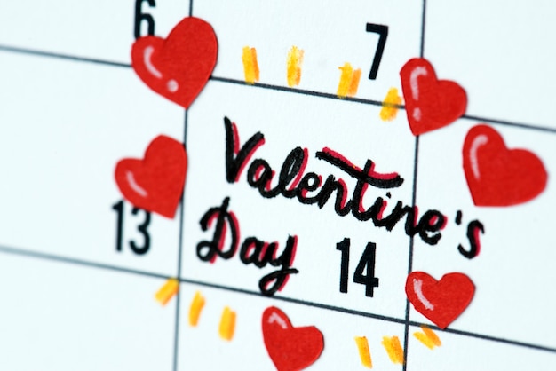 Kostenloses Foto valentinstag kalender erinnerung