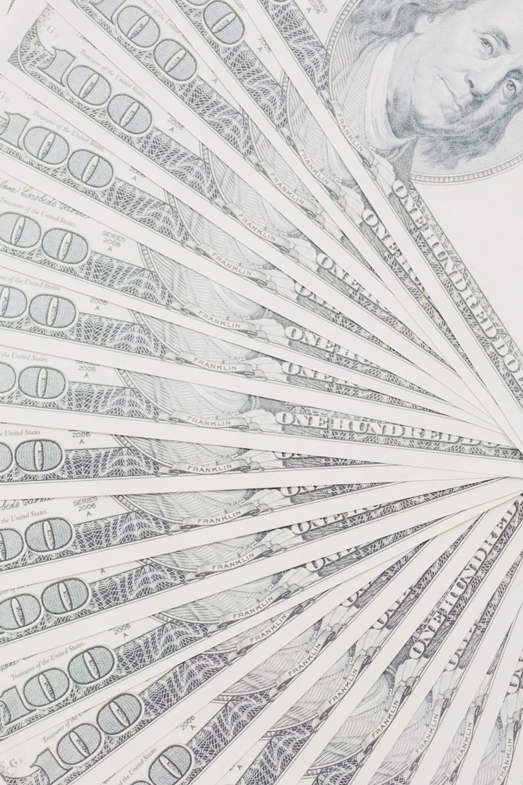 Kostenlose Foto verbreiten sie uns hundert dollar rechnungen hintergrund