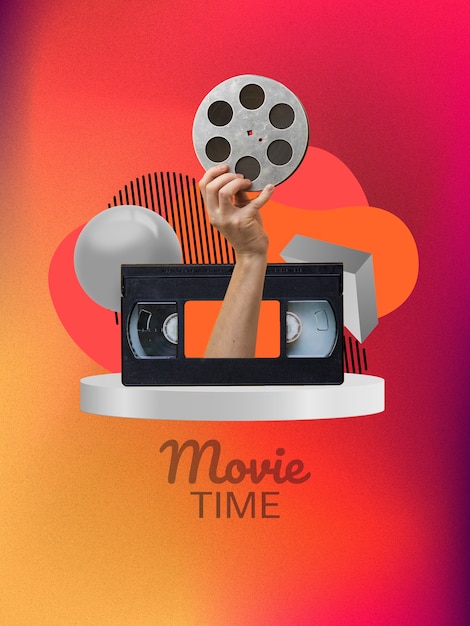 Verlaufscollage über Filmzeit mit Filmrolle