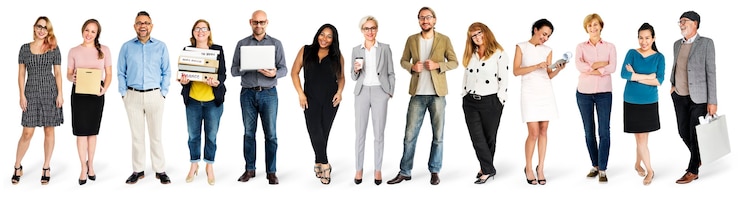Kostenlose Foto verschiedene personen charakter modelle gesetzt