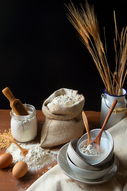 Verstecktes Mehl, das zum Kochen verwendet wird