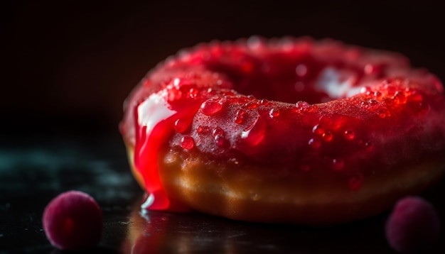 Verwöhnender Gourmet-Dessertteller mit süßen Beeren, die von KI generiert werden